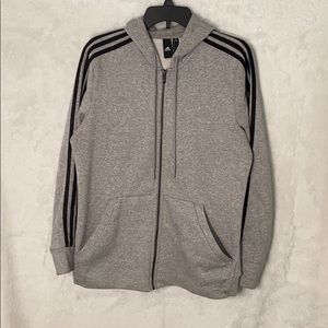 Mens Adidas zip up hoodie gray/black